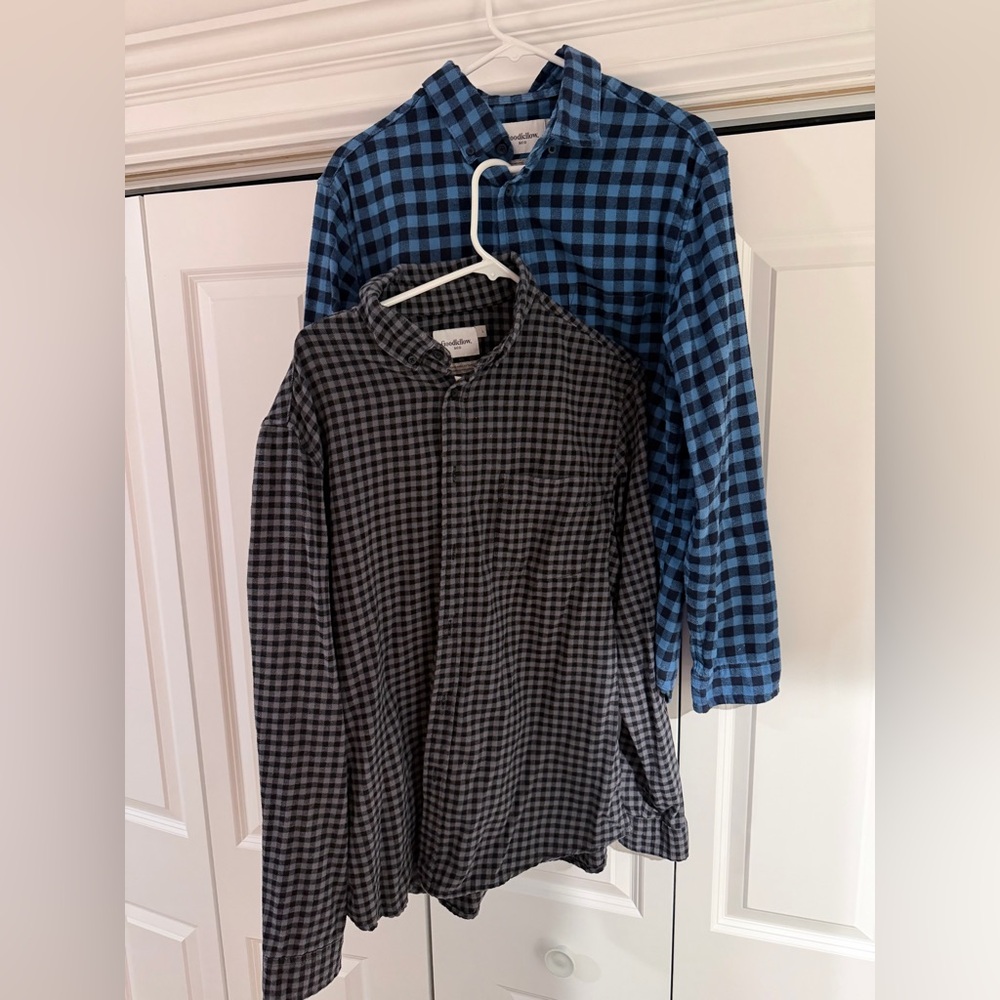 2-pack | Goodfellow & Co Blue/Black Plaid Flannel Shirts